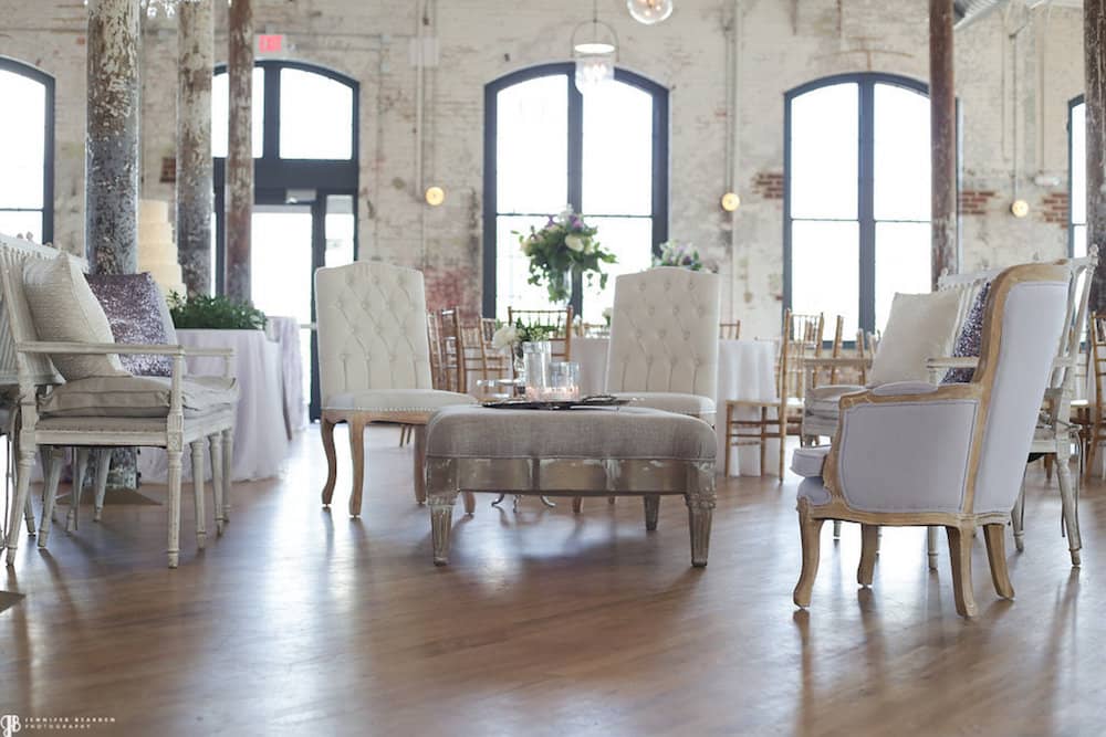 The Cedar Room at the Cigar Factory in Charleston offers a historic and quaint setting